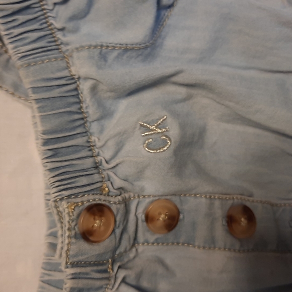 Calvin Klein dress size 2T light blue denim top with white lace bottom - Picture 2 of 5